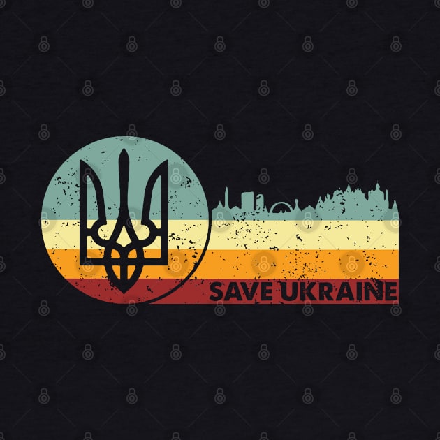 Retro Vintage Save Ukraine by Whimsical Thinker